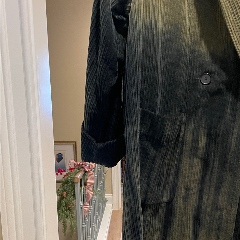 Raquel Allegra Olive Green Ombre Coat (bw) - Picture 7 of 8